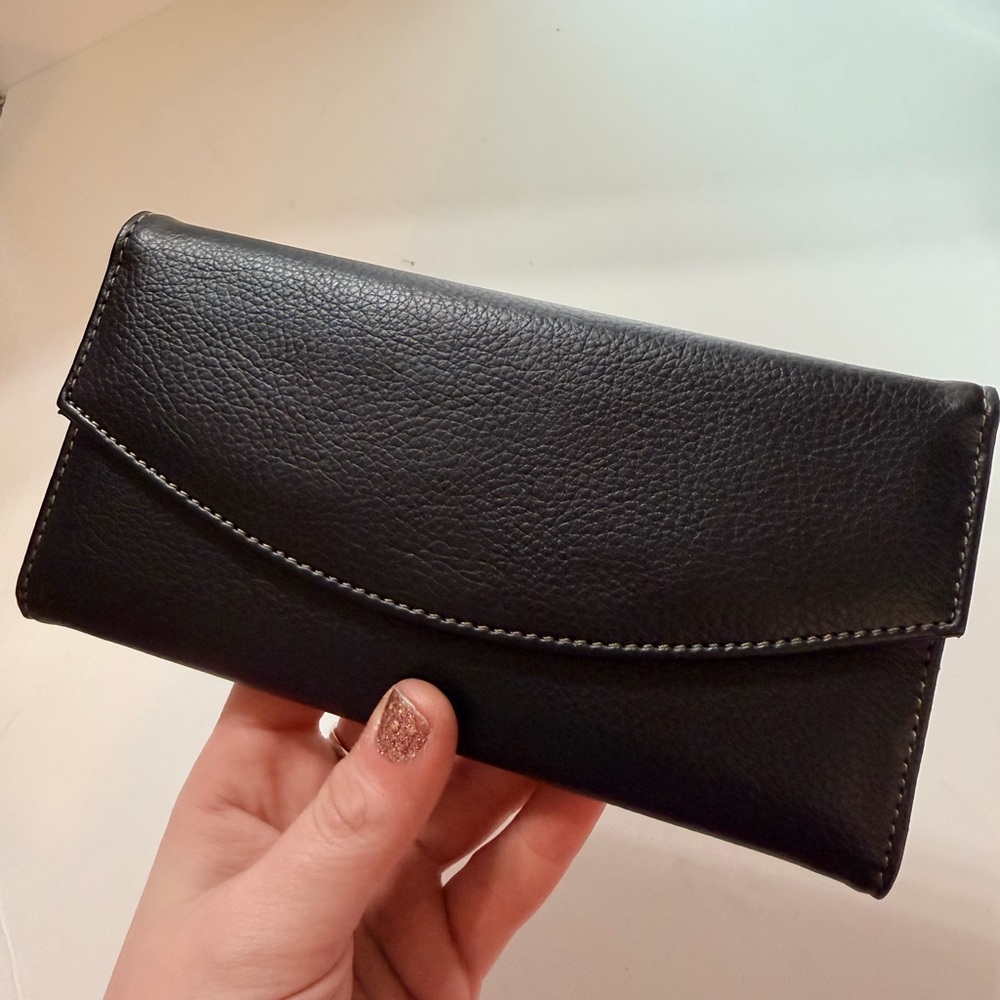 Elegant Black Leather‎ Clutch